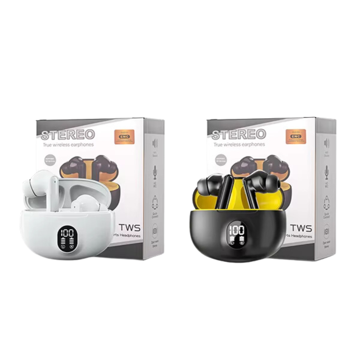 🔥 TWS Wireless Earbuds with LED Display – ENC Noise Cancellation, HiFi Stereo, Bluetooth 5.3 Ear Buds | Airpods woth Mic 2 🔥 tws wireless earbuds with led display – enc noise cancellation, hifi stereo, bluetooth 5.3 ear buds | airpods woth mic