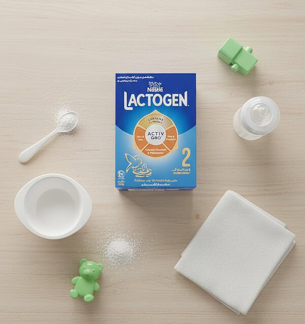 Nestlé LACTOGEN 2 follow-up formula for babies 6-12 months, 400g soft pack.