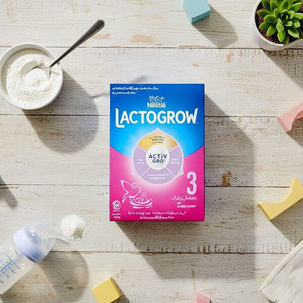 Nestlé LACTOGROW 3 formula box for toddlers, 400g.